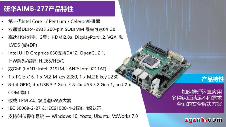 研華Mini-ITX AIMB-277287新品上市！搭載第10代Intel Core處理器 密集型AI加速推理運(yùn)算應(yīng)